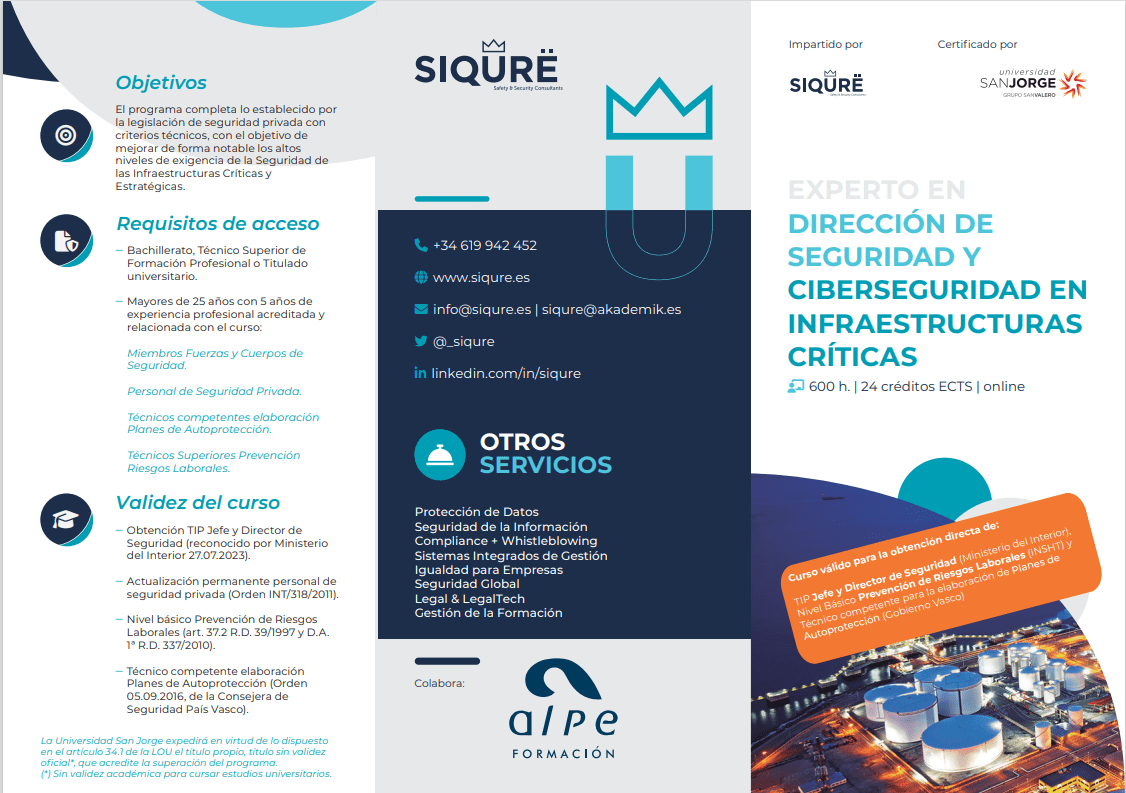 curso experto en dirección de seguridad y ciberseguridad en infraestructuras críticas 1 curso experto en dirección de seguridad y ciberseguridad en infraestructuras críticas